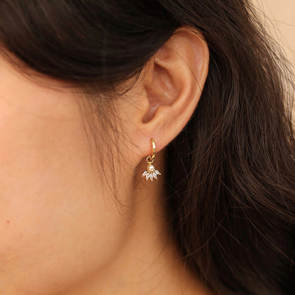 Boho Gemstone Huggie Earrings