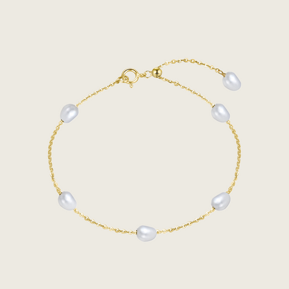 Dainty Pearl Chain Bracelet