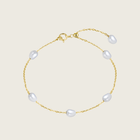 Dainty Pearl Chain Bracelet