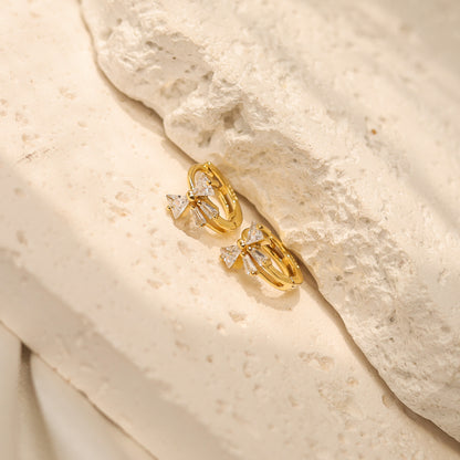 Mini Bow Huggie Earrings