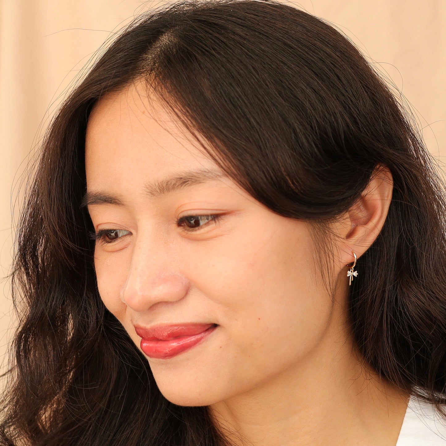 Dainty Bow Hoop Earrings