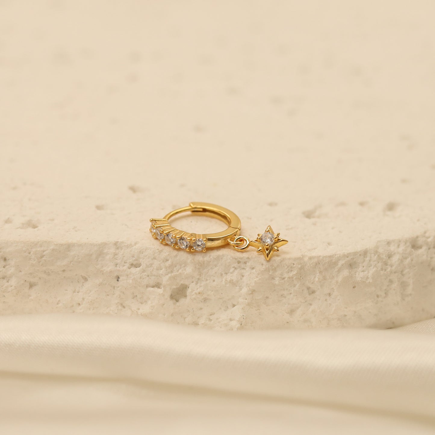 North Star Huggie Earrings