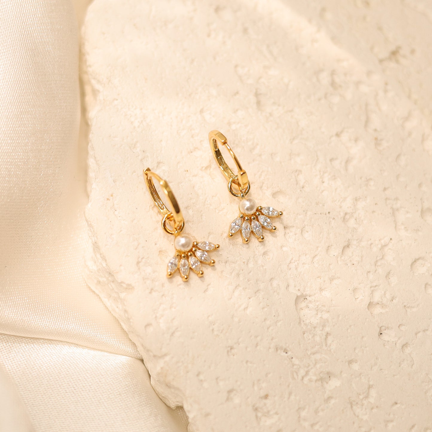 Boho Gemstone Huggie Earrings