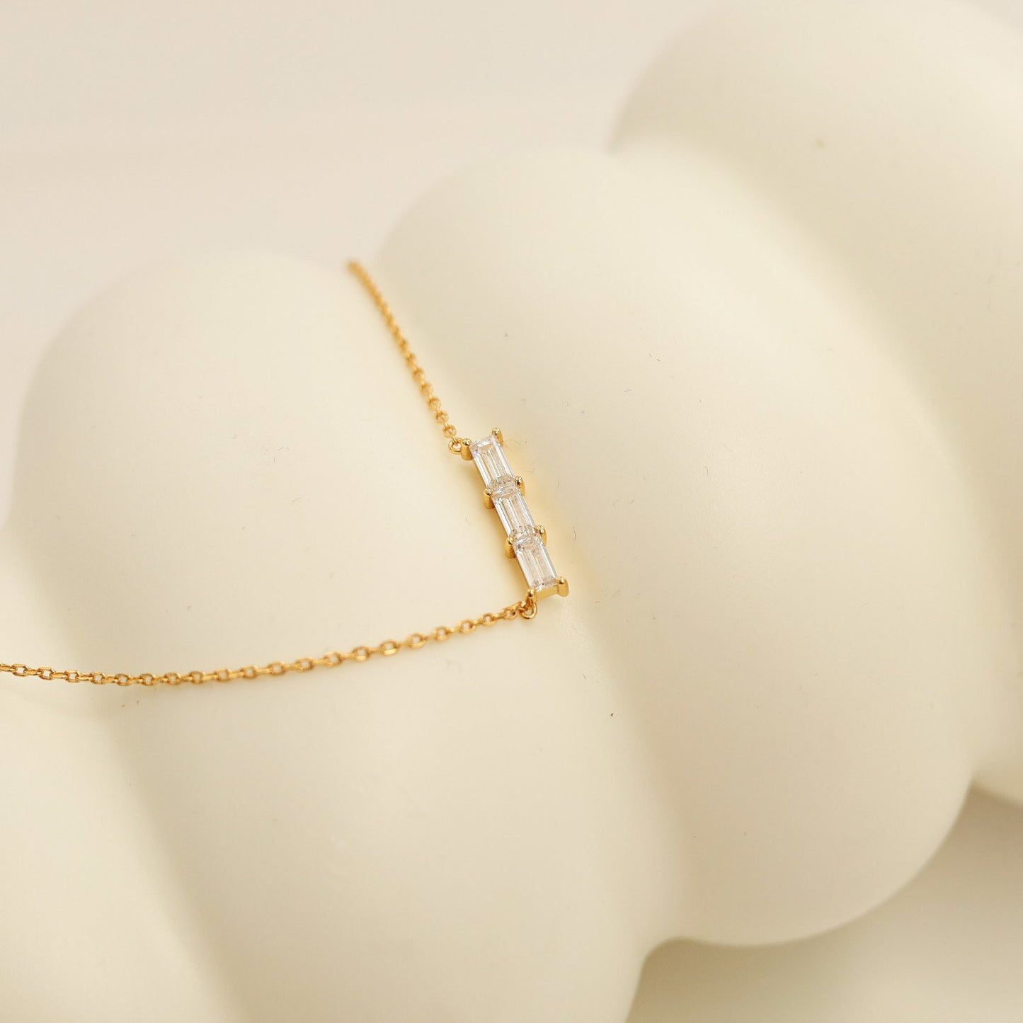 Triple Diamond Bar Necklace