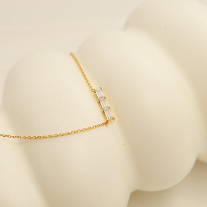 Triple Diamond Bar Necklace