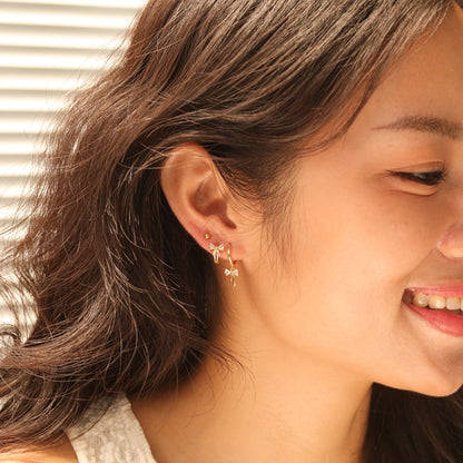 Dainty Bow Hoop Earrings