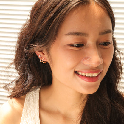 Double Line Hoop Earrings