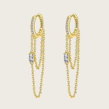 Clear Stone Dangle Earrings