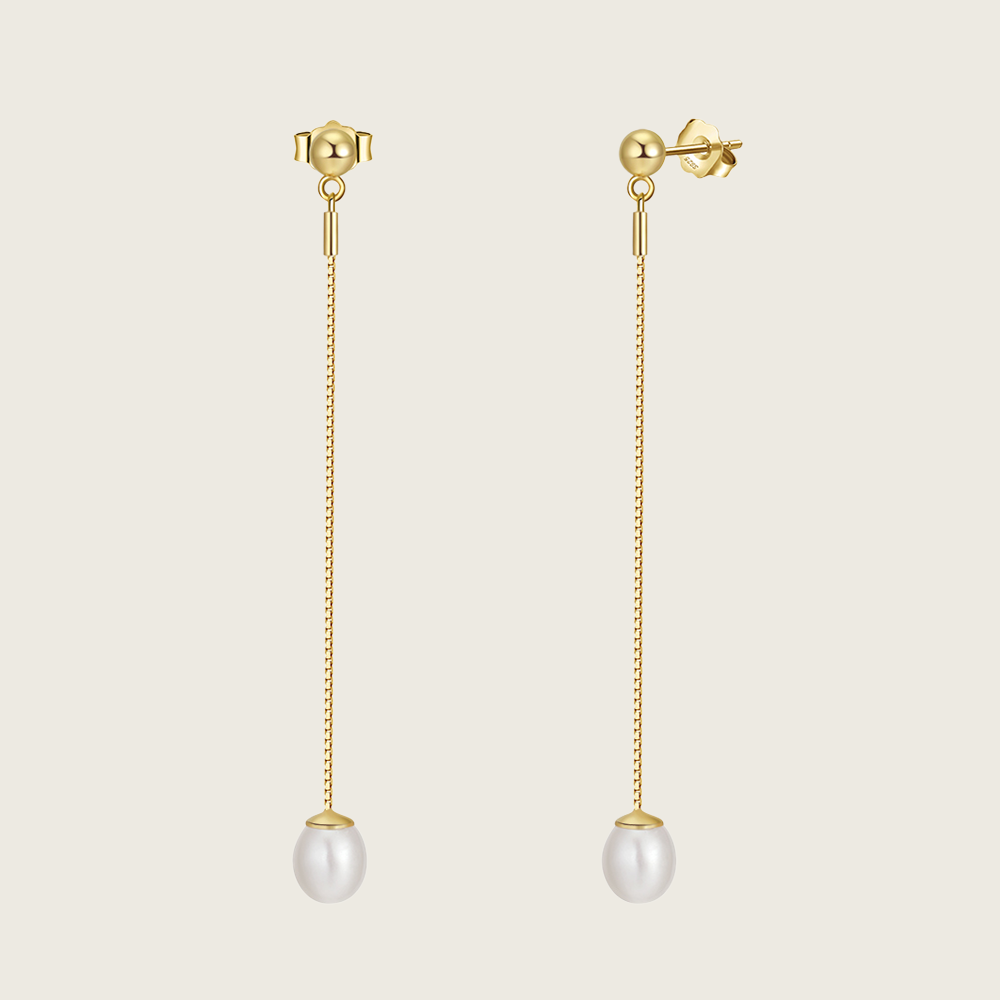 Dangle Single Pearl Earrings
