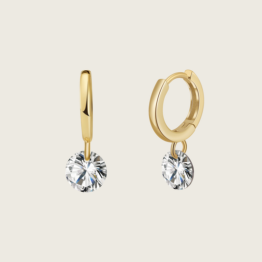 Round Diamond Hoop Earrings