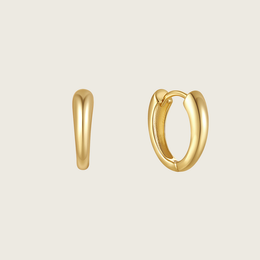 Plain Silver Huggie Earrings