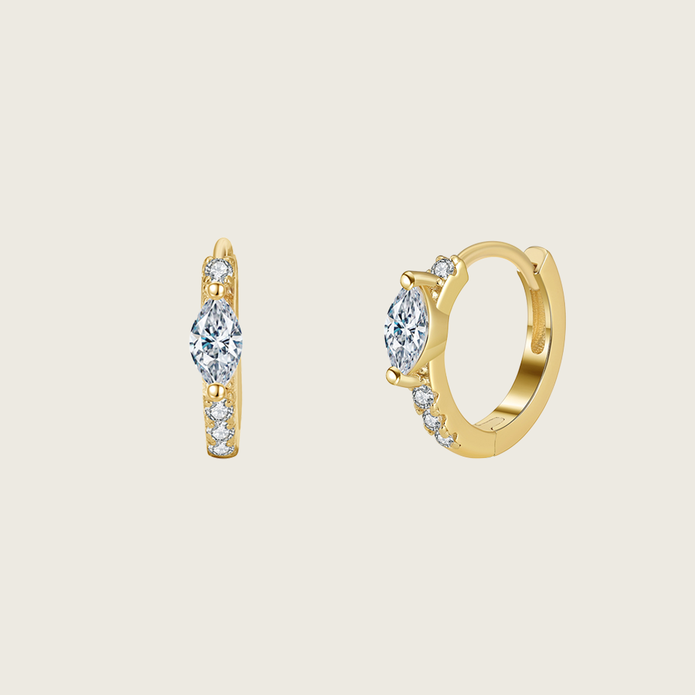 Dainty Clear Stone Hoop Earrings