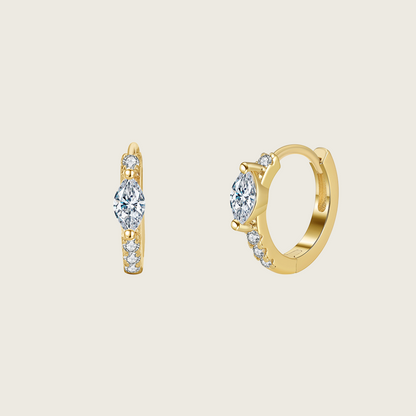 Dainty Clear Stone Hoop Earrings