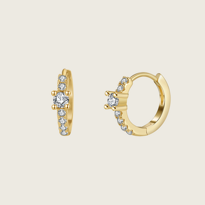 Dainty Clear Stone Hoop Earrings