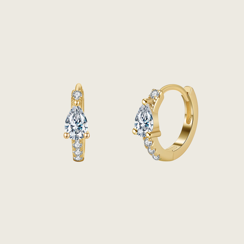 Dainty Clear Stone Hoop Earrings