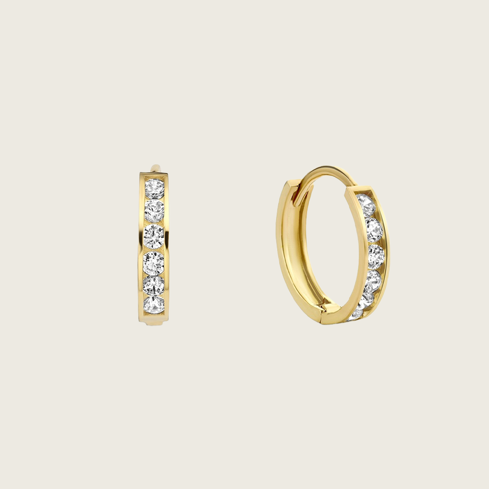 Clear Stone Huggie Earrings