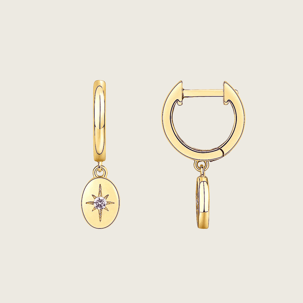 North Star Huggie Earrings