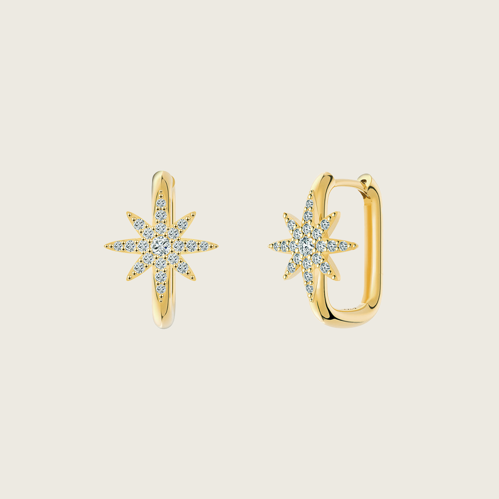 Star Square Hoop Earrings