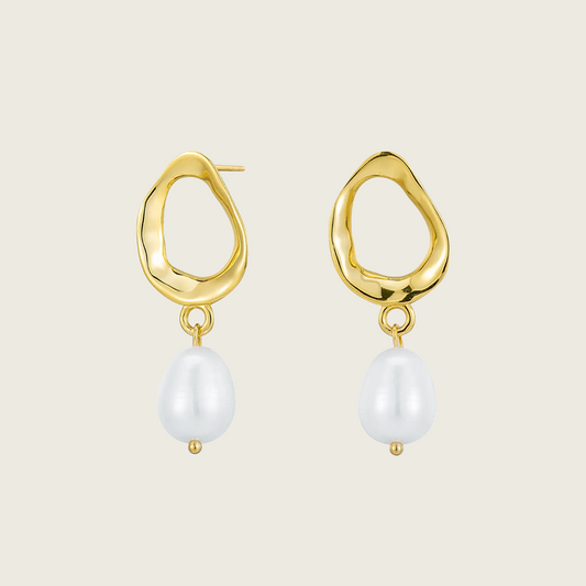 Baroque Pearl Drop Abstract Earrings
