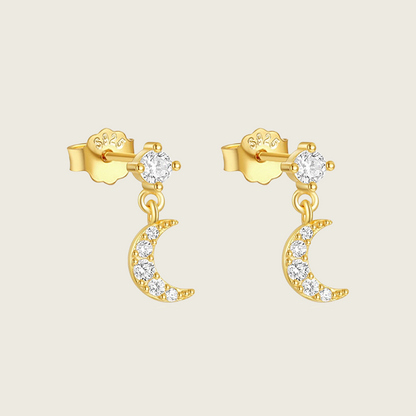 Moon Drop Stud Earrings
