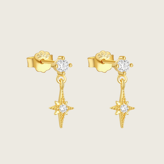 Star Drop Stud Earrings