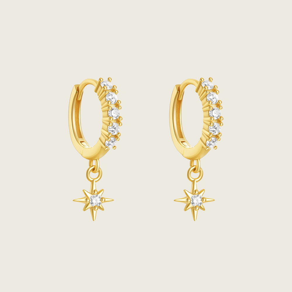 North Star Huggie Earrings