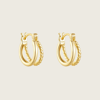 Textured Double Line Hoop Earrings