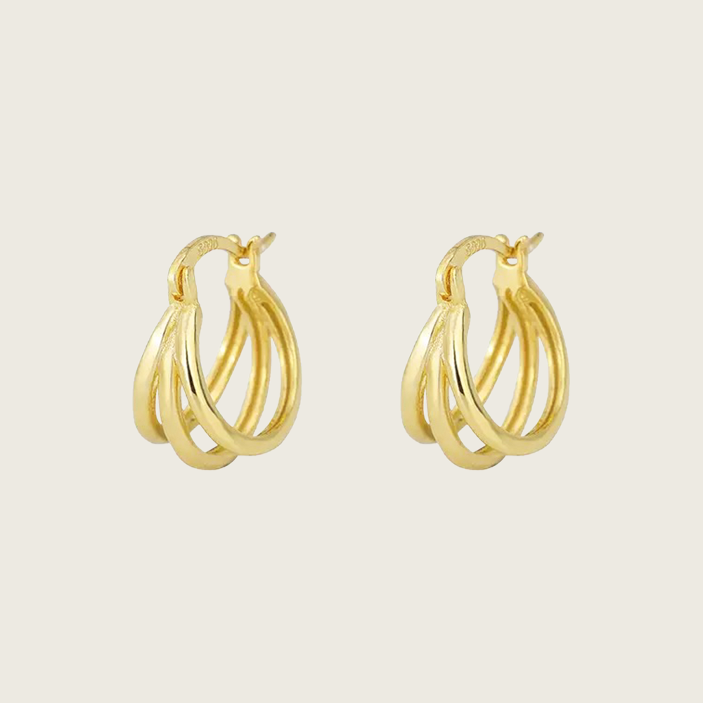Triple Line Hoop Earrings