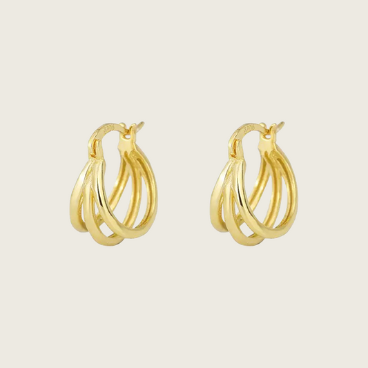 Triple Line Hoop Earrings