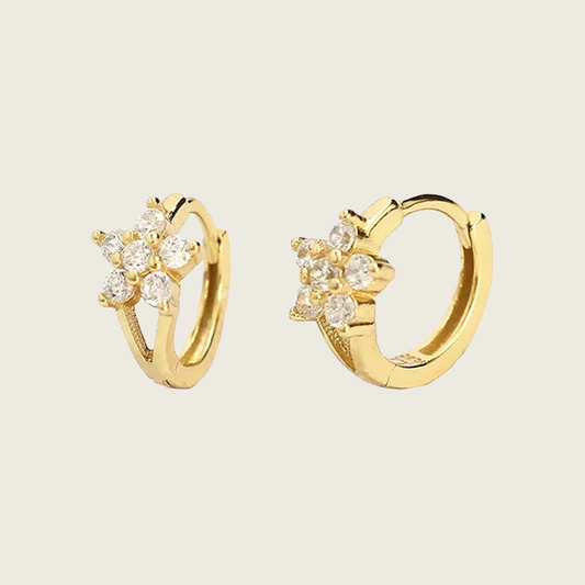 Tiny Floweret Huggie Earrings