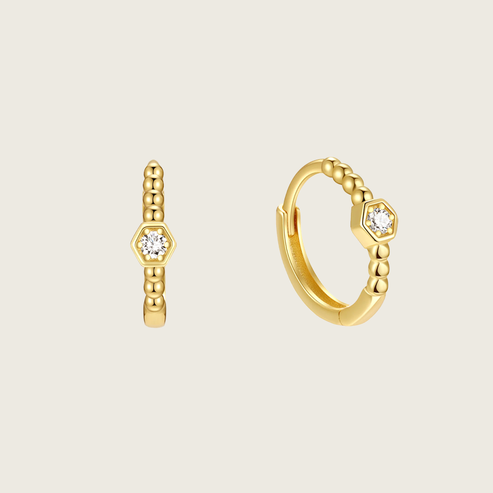 Tiny Diamond Hoop Earrings