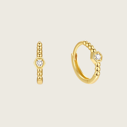 Tiny Diamond Hoop Earrings