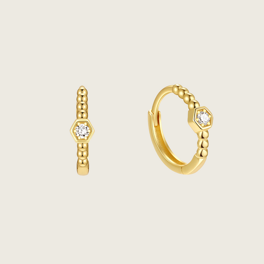 Tiny Diamond Hoop Earrings
