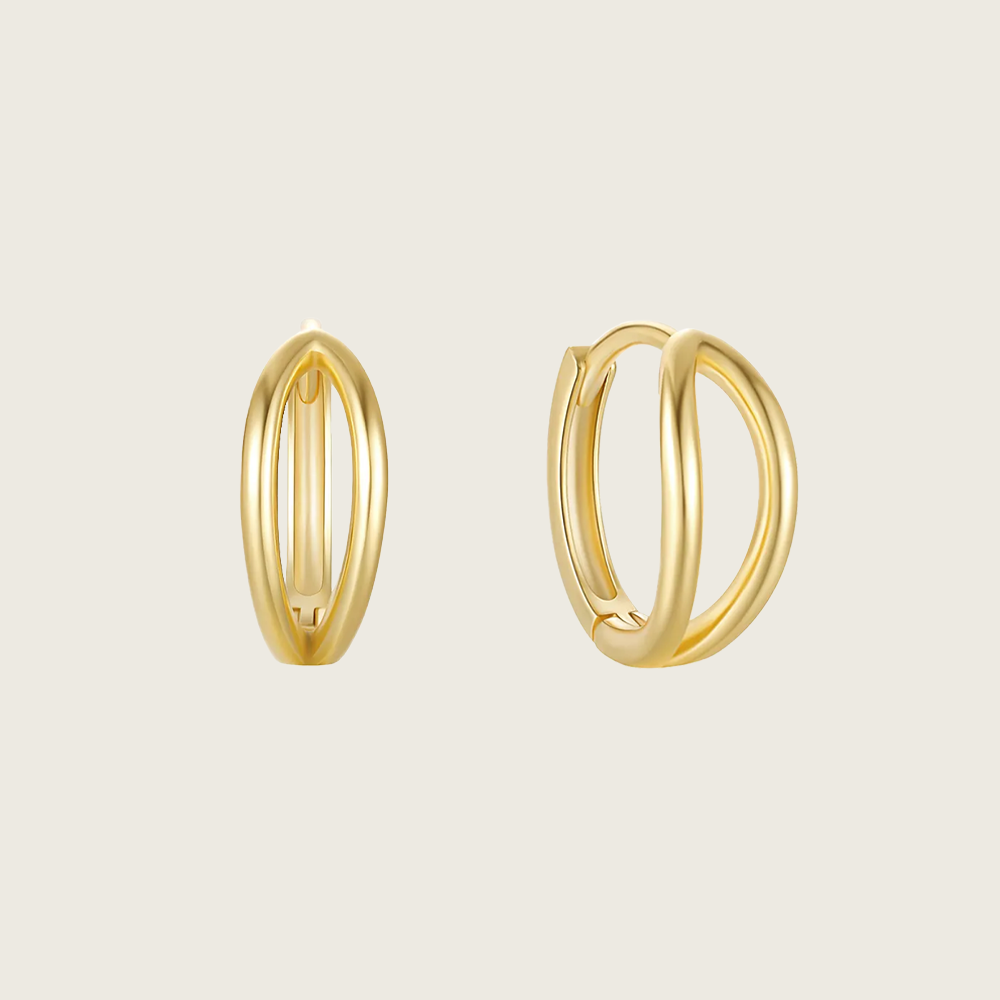 Double Line Hoop Earrings