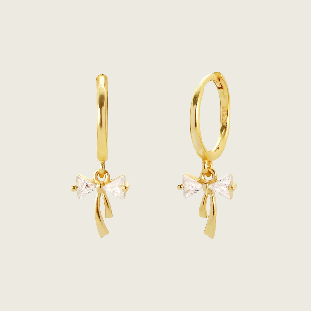 Dainty Bow Hoop Earrings