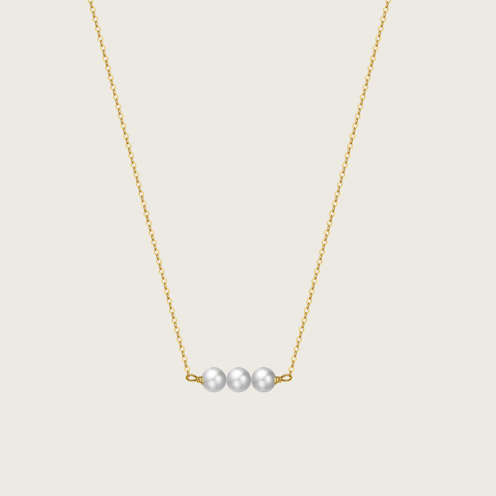Triple Pearls Pendant Necklace