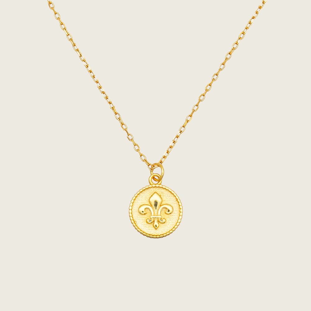 Lily Flower Coin Necklace