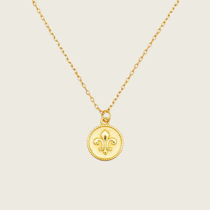Lily Flower Coin Necklace