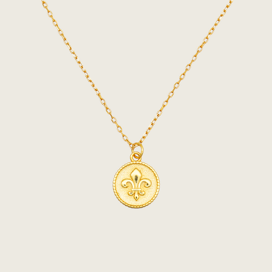 Lily Flower Coin Necklace