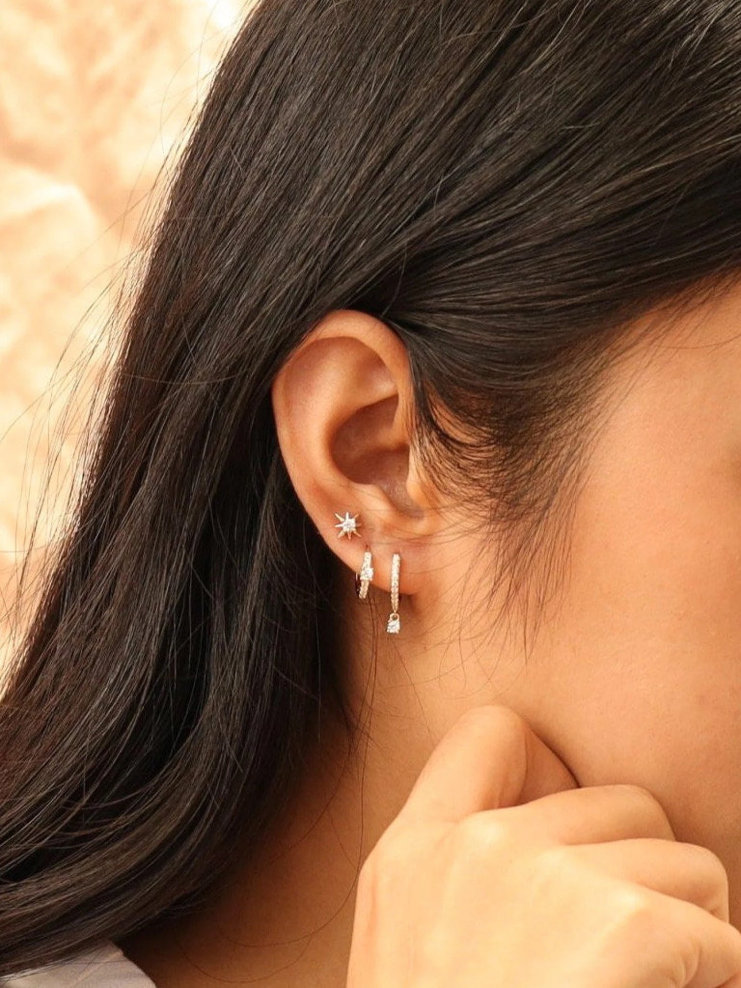 Dainty Clear Stone Earring Set