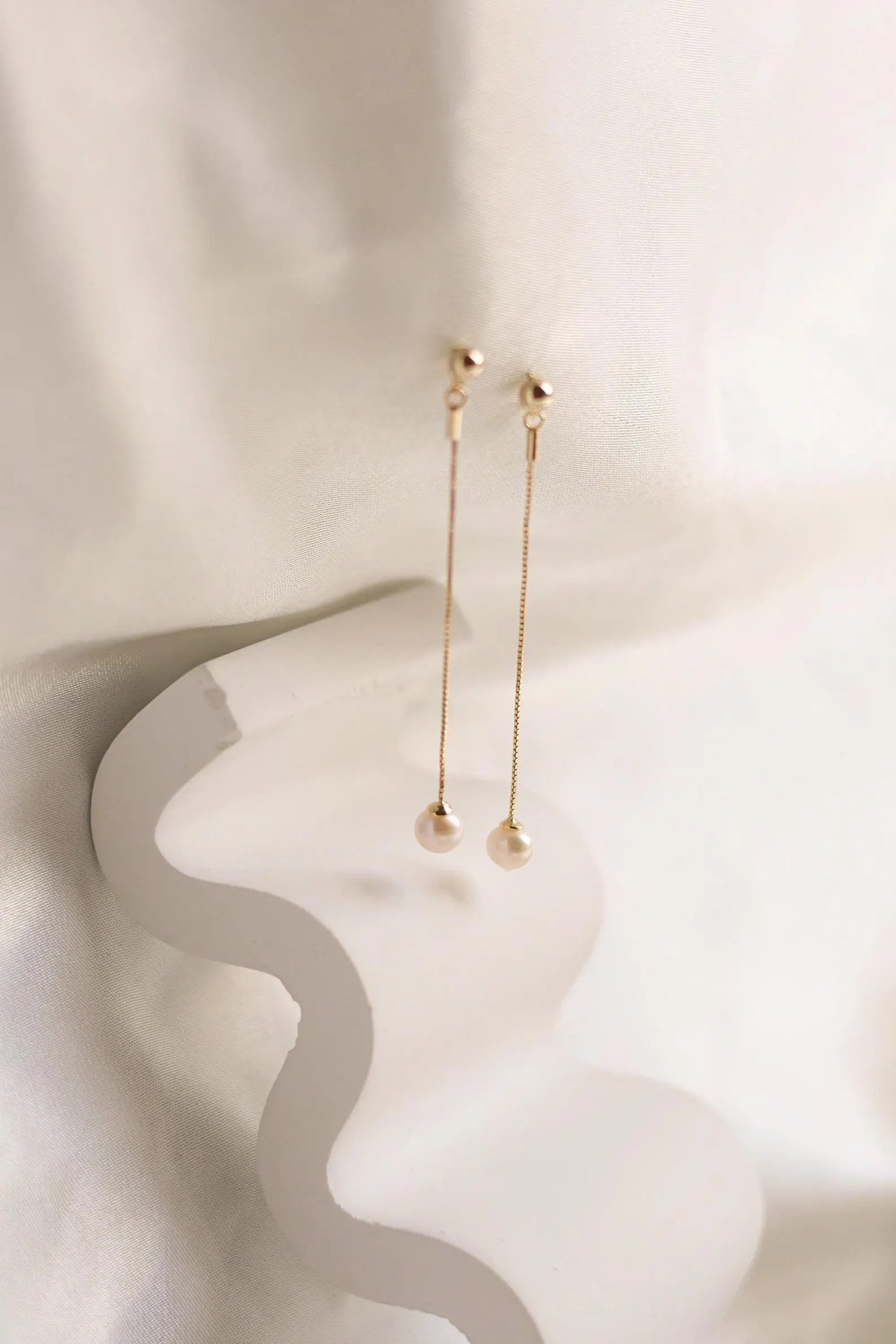 Dangle Single Pearl Earrings