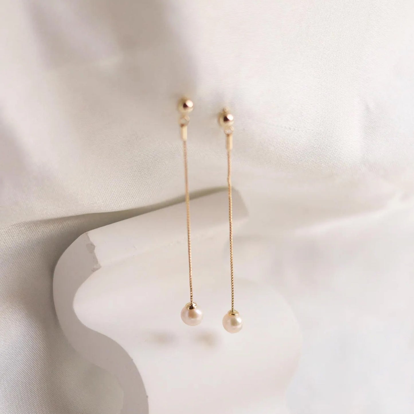 Dangle Single Pearl Earrings