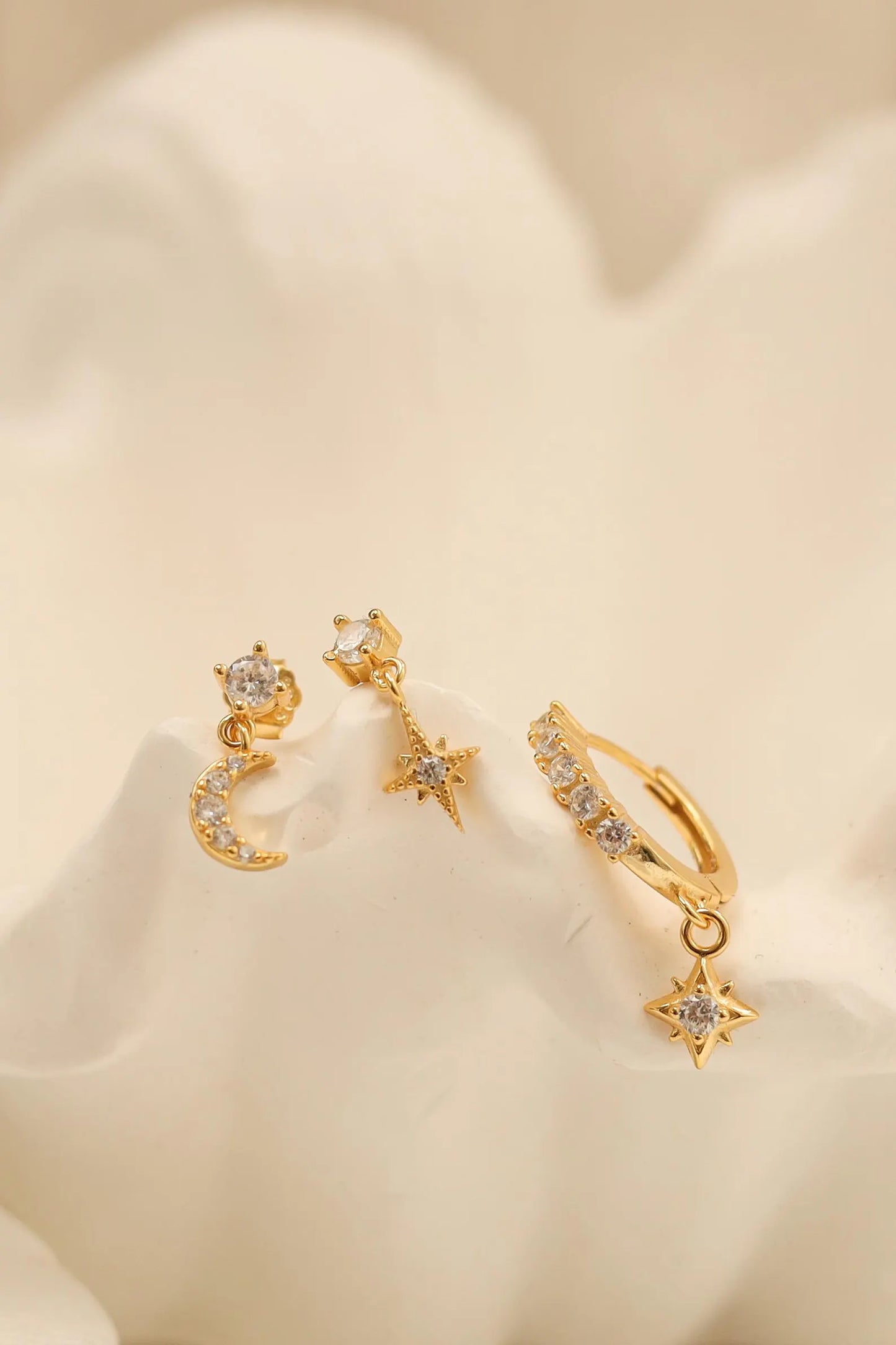 North Star Huggie Earrings